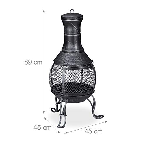 Antique Look Patio Chiminea with Poker and Guard