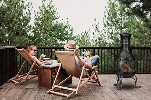 Antique Look Patio Chiminea with Poker and Guard