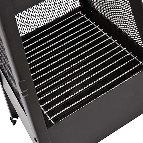 Sleek Black Outdoor Metal Chimenea Fire Pit