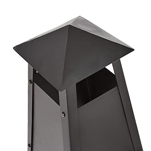 Sleek Black Outdoor Metal Chimenea Fire Pit