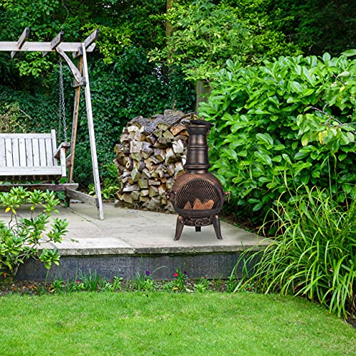 Relaxdays Cast Iron Terrace Oven in Bronze