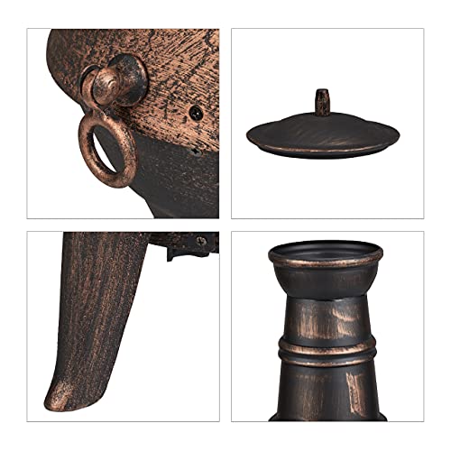 Relaxdays Cast Iron Terrace Oven in Bronze