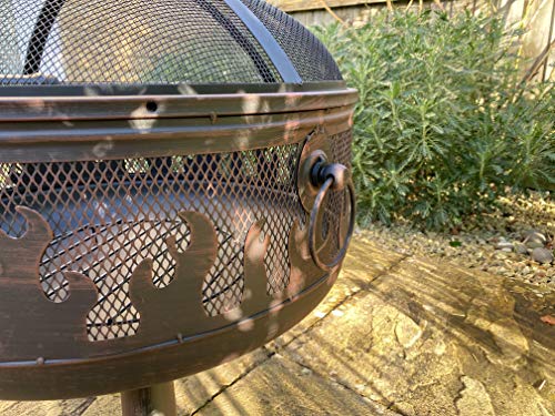 Texas Steel Fire Pit with Chrome Grill & Cover