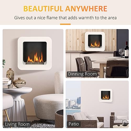 Wall-Mounted Ethanol Fireplace with 1L Tank