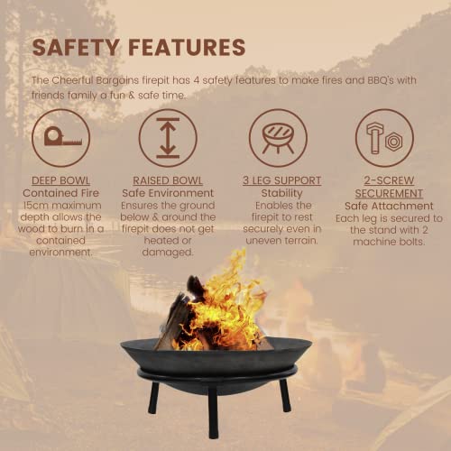 Cast Iron Outdoor Fire Pit for Garden 50cm
