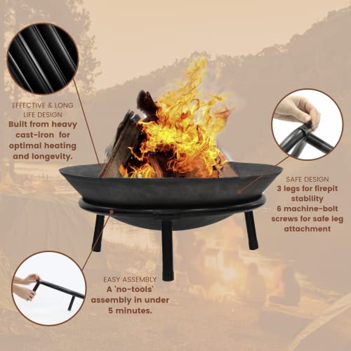 Cast Iron Outdoor Fire Pit for Garden 50cm