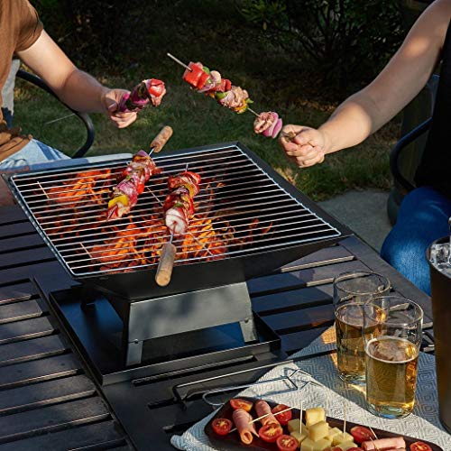 Parkland Square Outdoor Fire Pit with Grill
