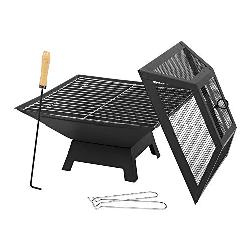 Parkland Square Outdoor Fire Pit with Grill