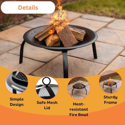 Garden Mile 58.4 cm Round Iron Fire Pit