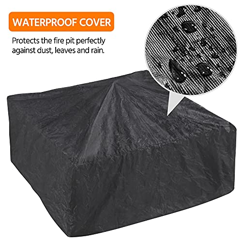 Yaheetech Square Outdoor Fire Pit with Cover