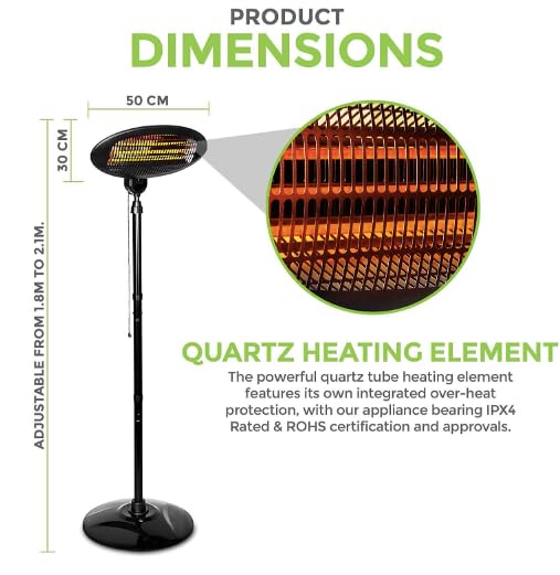 SENTIK® Adjustable Outdoor Patio Heater 2KW