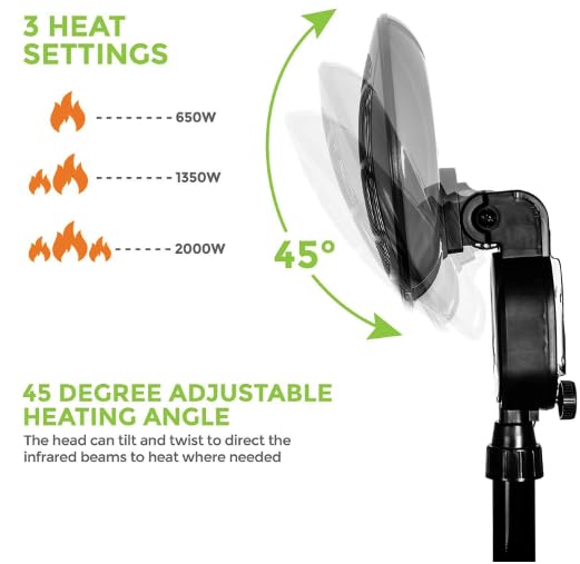 SENTIK® Adjustable Outdoor Patio Heater 2KW