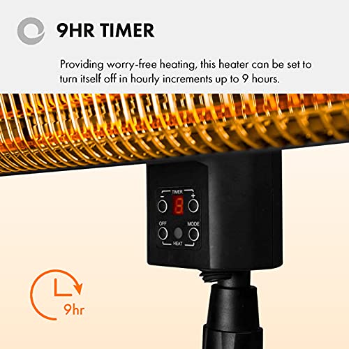 Devola Platinum Black Patio Heater with Remote