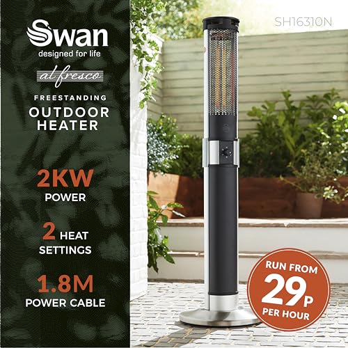Swan Al Fresco Electric Column Patio Heater, 2000W