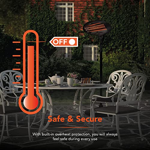 Warmlite WL42009 Quartz 2000W Portable Patio Heater