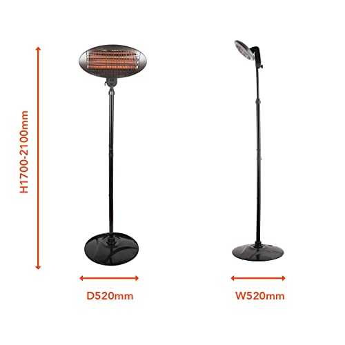 Warmlite WL42009 Quartz 2000W Portable Patio Heater