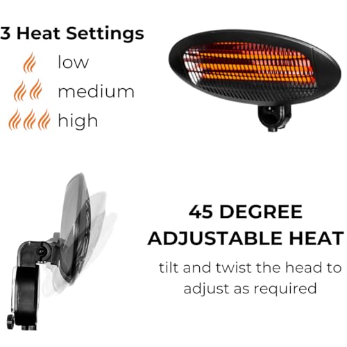 Outdoor Electric Patio Heater with Adjustable Height