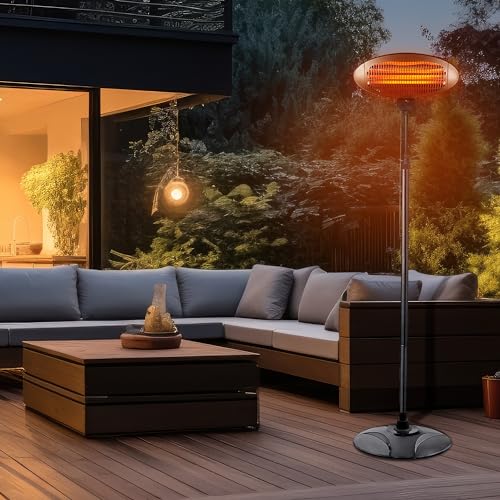2kW Adjustable Height Free Standing Patio Heater