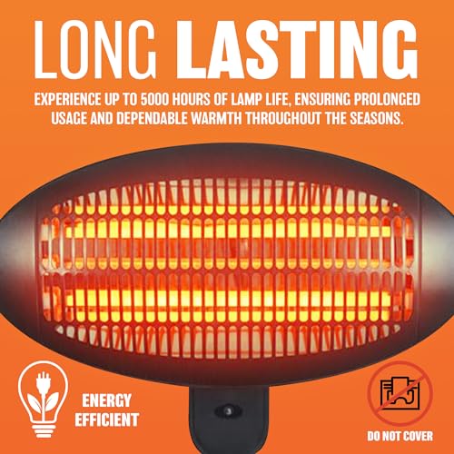 2kW Adjustable Height Free Standing Patio Heater