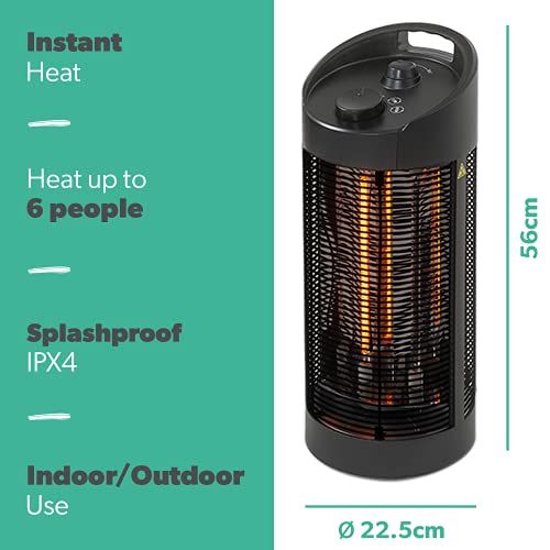 Tabletop Oscillating Electric Heater - Black