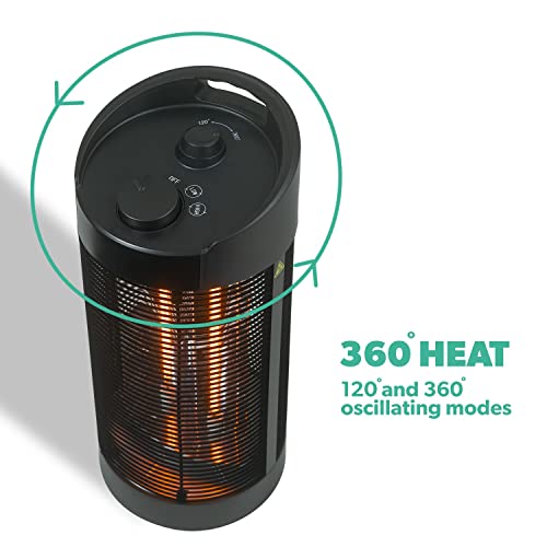 Tabletop Oscillating Electric Heater - Black