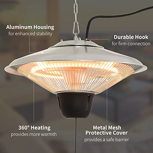 Outsunny 1500W Hanging Electric Patio Heater