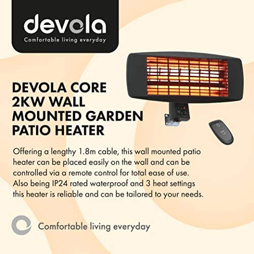 Devola Core 2kW Square Wall-Mounted Patio Heater