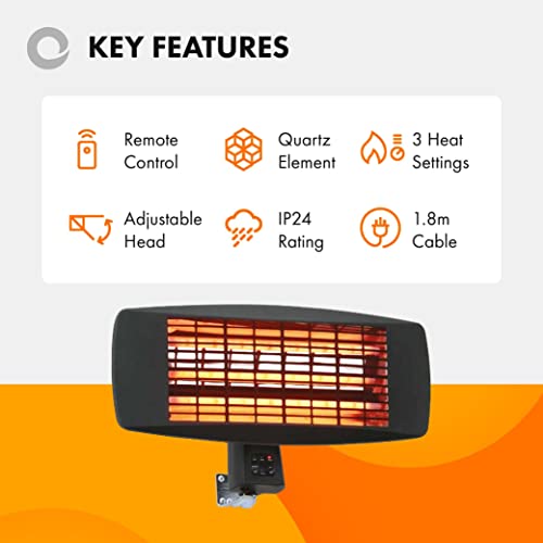 Devola Core 2kW Square Wall-Mounted Patio Heater