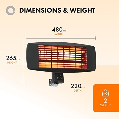 Devola Core 2kW Square Wall-Mounted Patio Heater