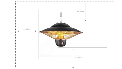 Suprills 2000W Waterproof Ceiling Mounted Halogen Heater
