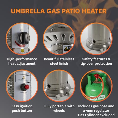 Glow Warm 13 kW Gas Patio Heater - Black