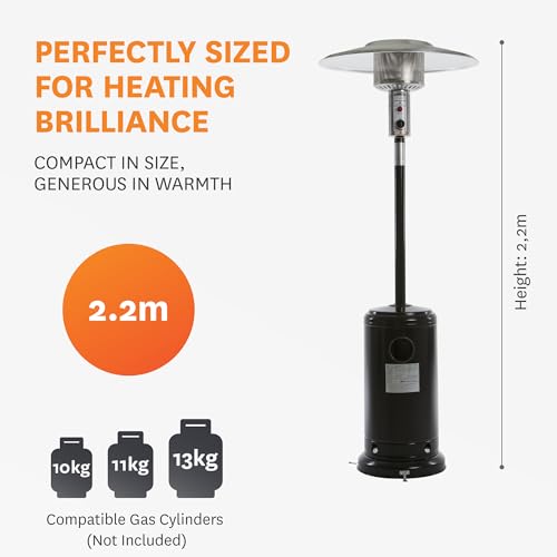 Glow Warm 13 kW Gas Patio Heater - Black