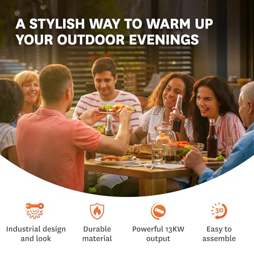 Glow Warm 13 kW Gas Patio Heater - Black