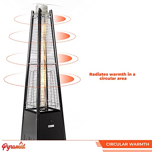 Gasdepot Outdoor Pyramid Patio Heater, 13 kW, Black