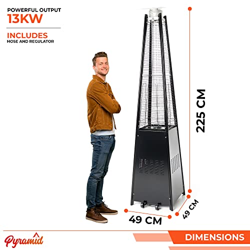 Gasdepot Outdoor Pyramid Patio Heater, 13 kW, Black