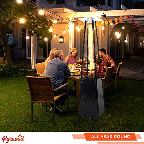 Gasdepot Outdoor Pyramid Patio Heater, 13 kW, Black
