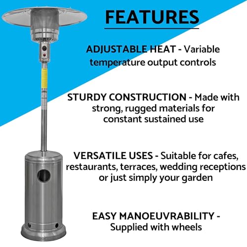 Dellonda 13kW Gas Patio Heater with Wheels