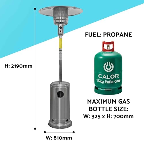 Dellonda 13kW Gas Patio Heater with Wheels
