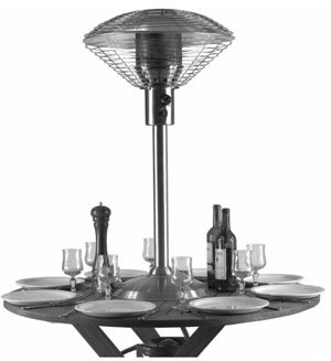 Sahara 4kW Gas Tabletop Patio Heater, Stainless Steel