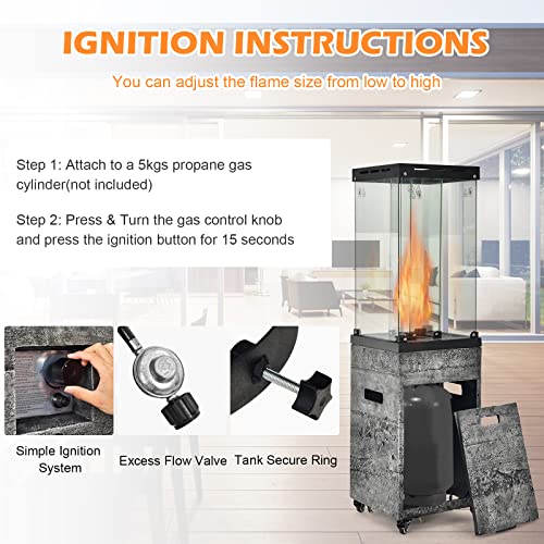 COSTWAY Portable Outdoor Gas Patio Heater - 12 KW