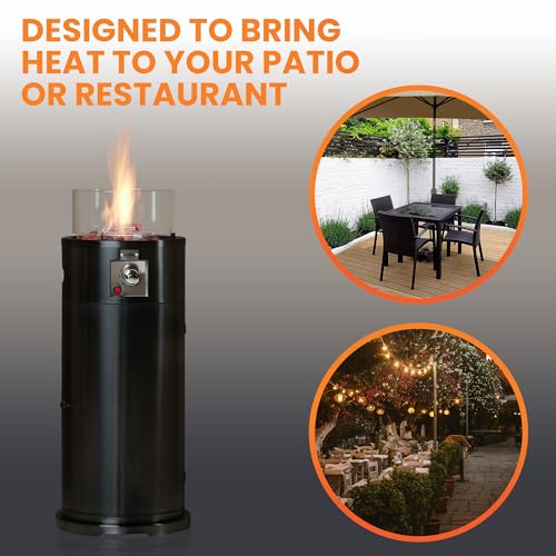 REALGLOW 10KW Black Gas Patio Heater Fire Pit