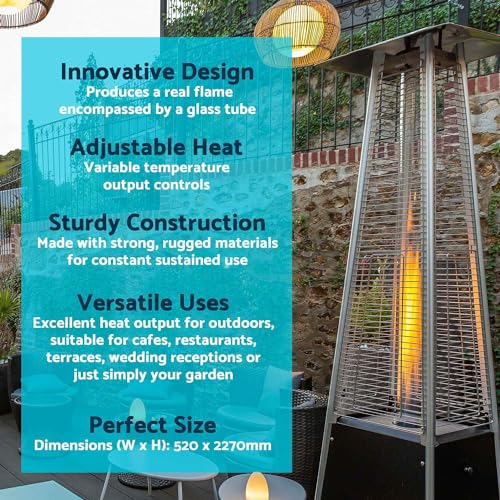 Dellonda 13 kW Pyramid Gas Patio Heater - Black
