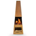 Dellonda Outdoor Chiminea Fire Pit with Storage