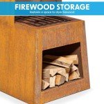 Dellonda Outdoor Chiminea Fire Pit with Storage