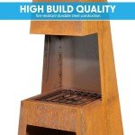 Dellonda Outdoor Chiminea Fire Pit with Storage