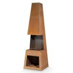 Dellonda Outdoor Chiminea Fire Pit with Storage