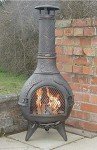 Calico Cast Iron Chiminea with BBQ Grill - Bronze
