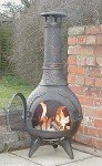 Calico Cast Iron Chiminea with BBQ Grill - Bronze