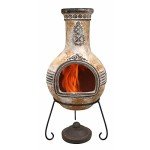 XL Yellow Azteca Clay Chimenea Fire Pit