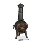Relaxdays Outdoor Cast-Iron Terrace Oven Chimenea